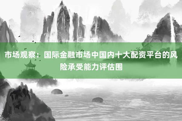 市场观察：国际金融市场中国内十大配资平台的风险承受能力评估围