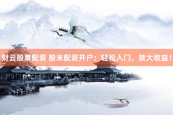 财云股票配资 股米配资开户：轻松入门，放大收益！